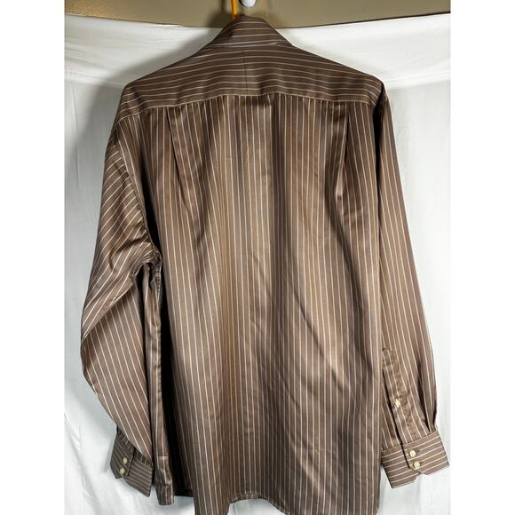 Tommy Bahama Striped Cotton Dress Shirt 16 34-35 collar buttons Formal Office - Picture 4 of 8